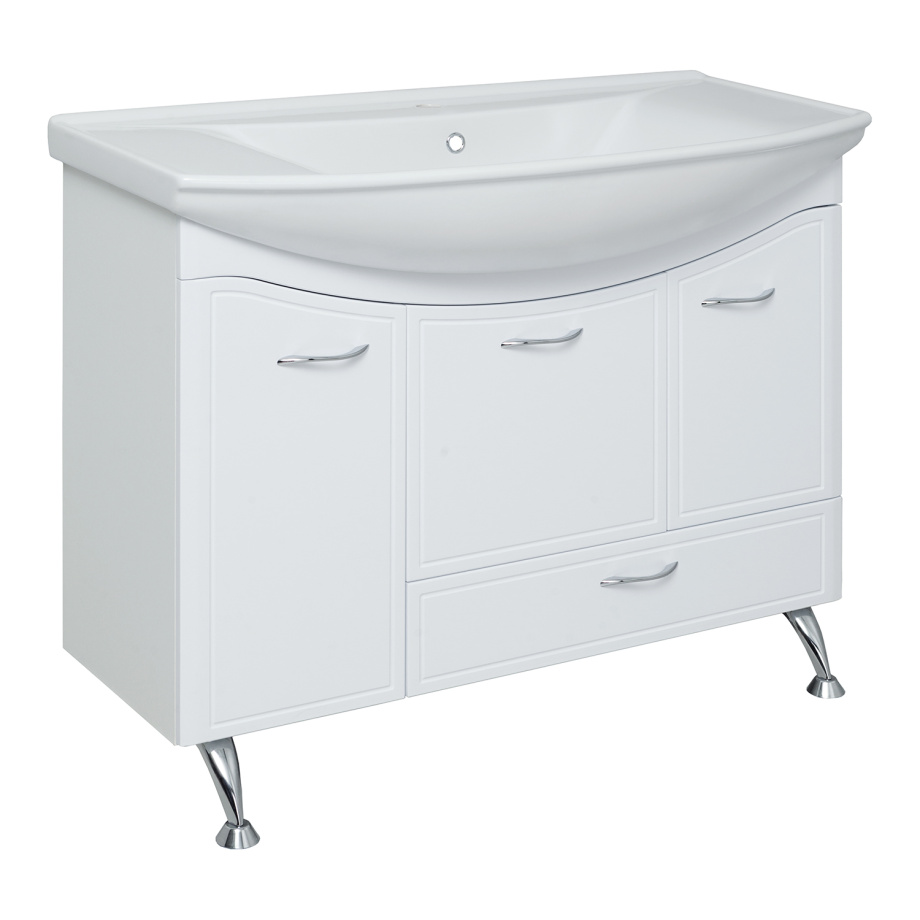 Тумба напольная Runo Севилья 105 с раковиной Стиль 105, белый