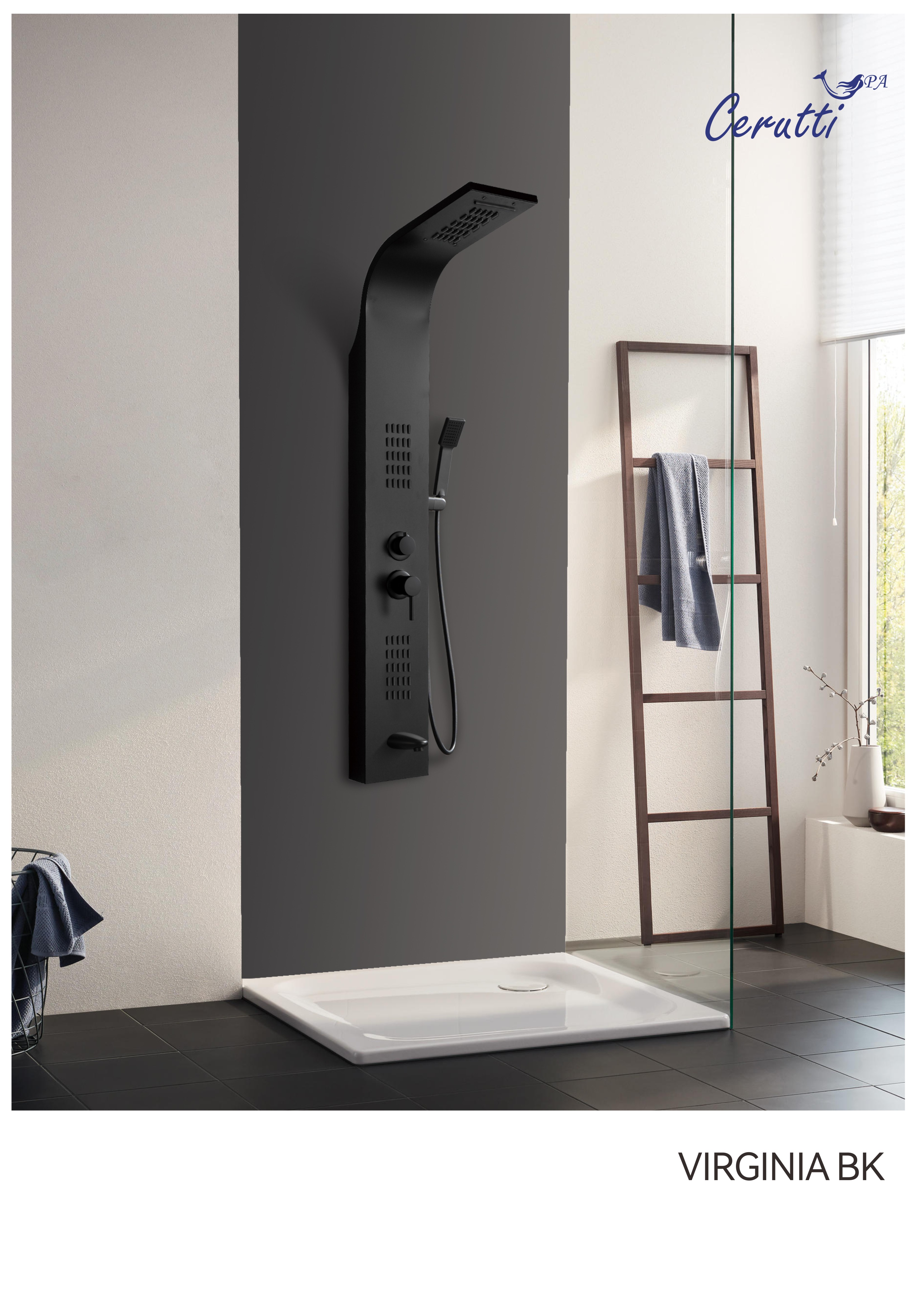 Душевая панель Cerutti Spa VIRGINIA BK CT9989 черный