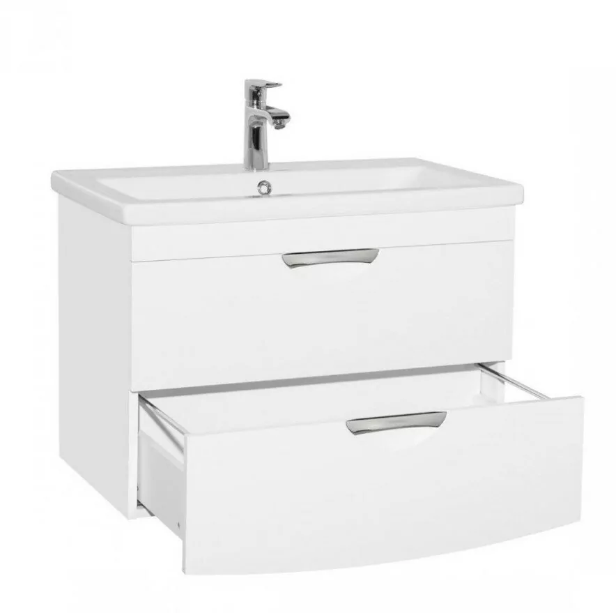 Тумба с раковиной Style Line Жасмин-2 80 Люкс Plus, подвесная, белая