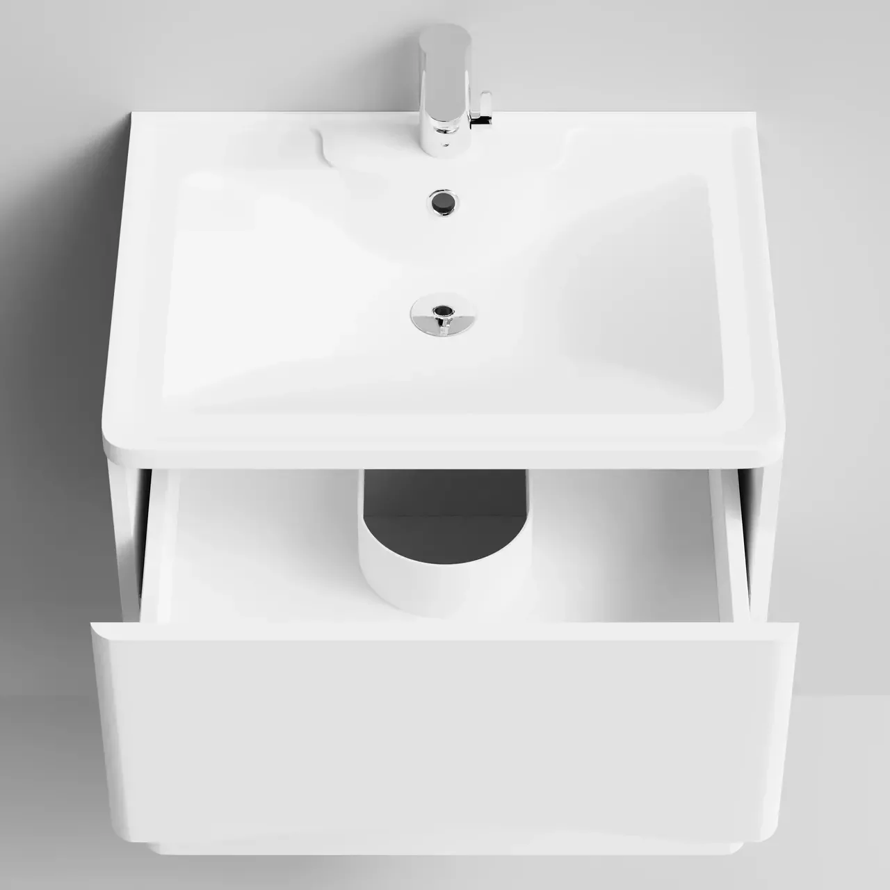 Тумба с раковиной Vod-ok Адель 60 подвесная, белая + 13 цветов