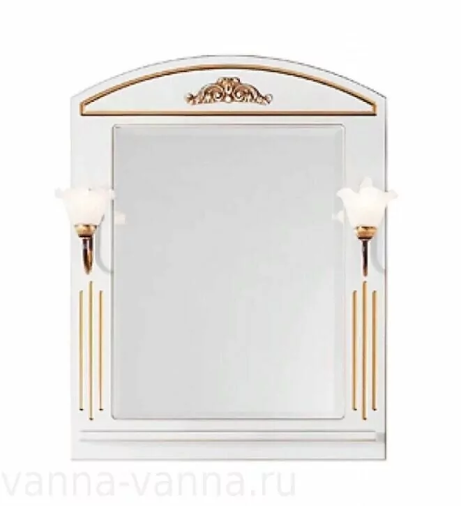 Зеркало Vod-ok Elite Кармен 65 свет, белый, патина золото, серебро от магазина Vanna-Vanna.ru!