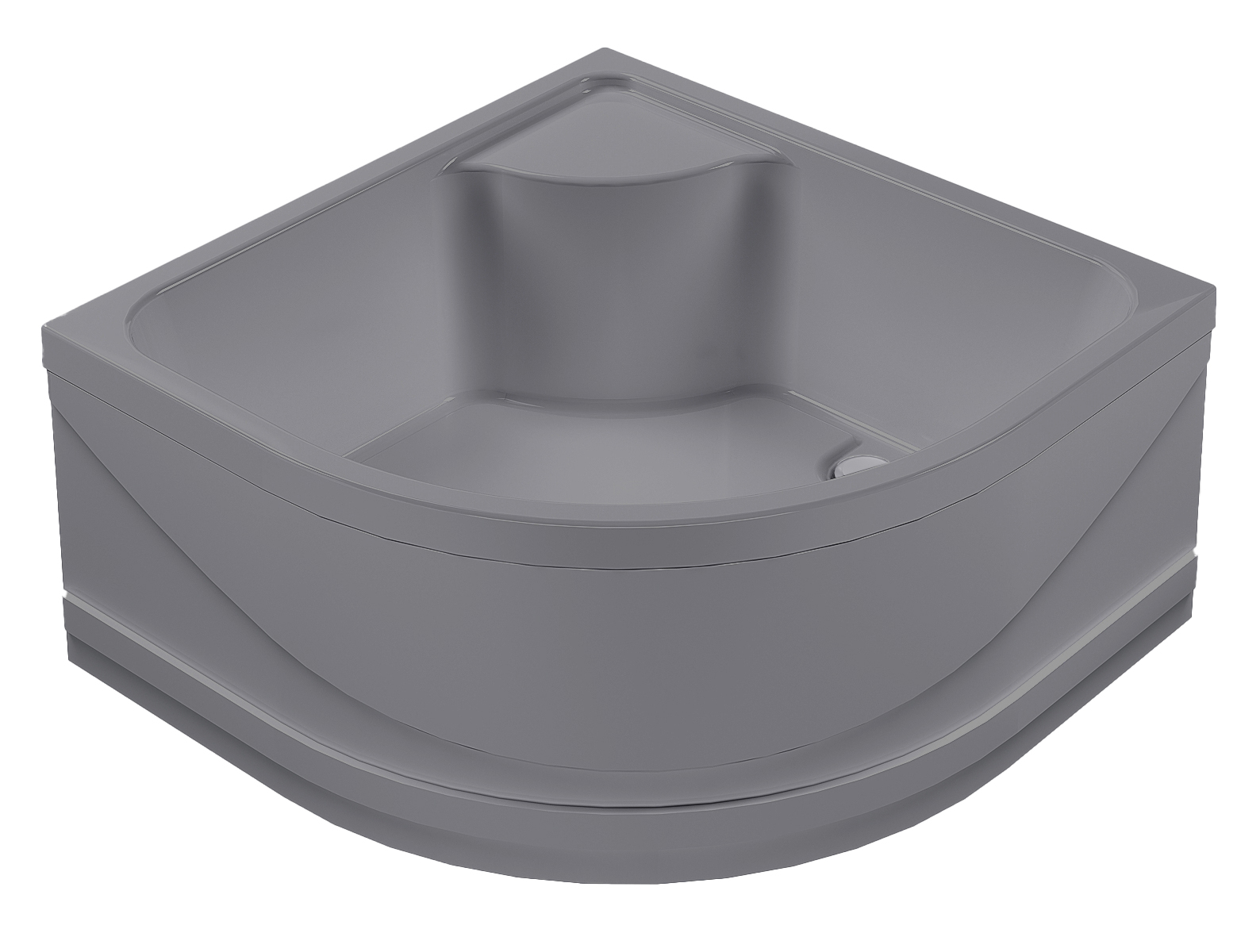 Поддон для душа Alex Baitler AB9042DU_GRAY 1/4 круга, 90х90 полукруглый, серый перламутр