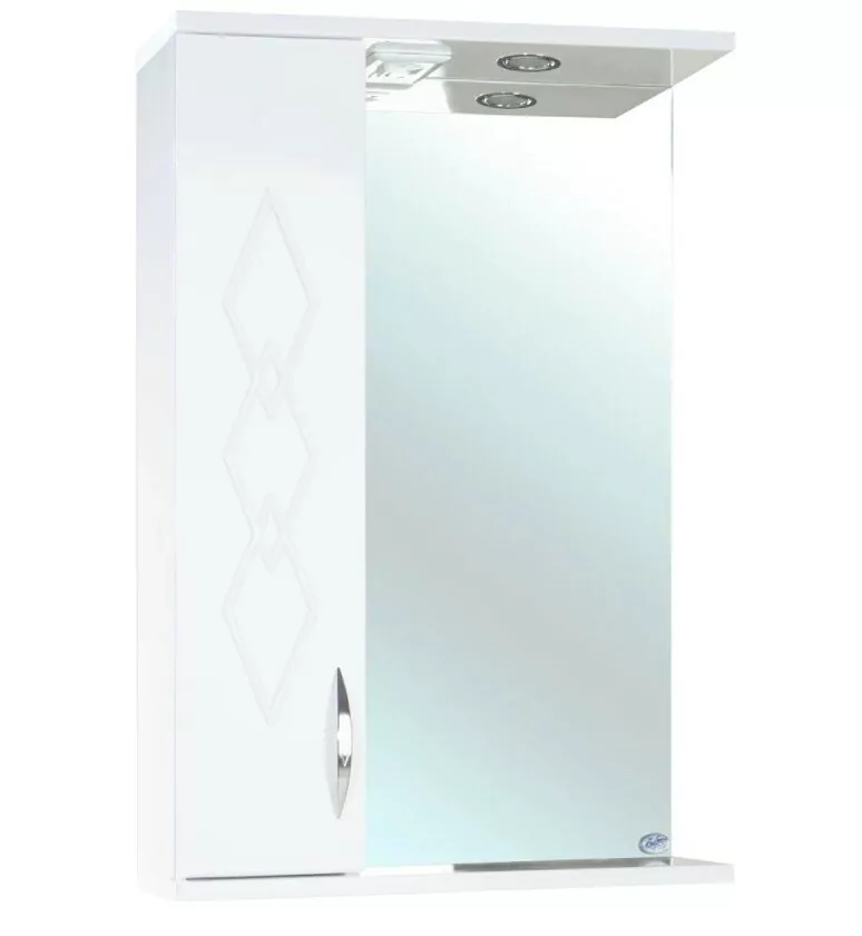 Зеркало со шкафчиком Bellezza Элеганс 50 L свет, белый