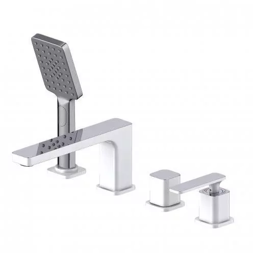 Смеситель на борт ванны Timo Torne 4330/00Y-16Y белый матовый хром/белый