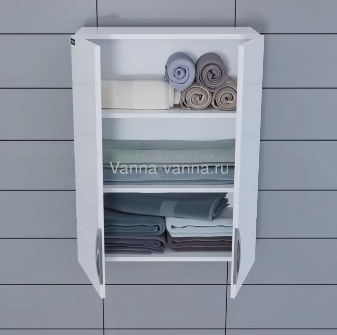 Шкаф навесной Санта Родос 60х80 две двери, белый