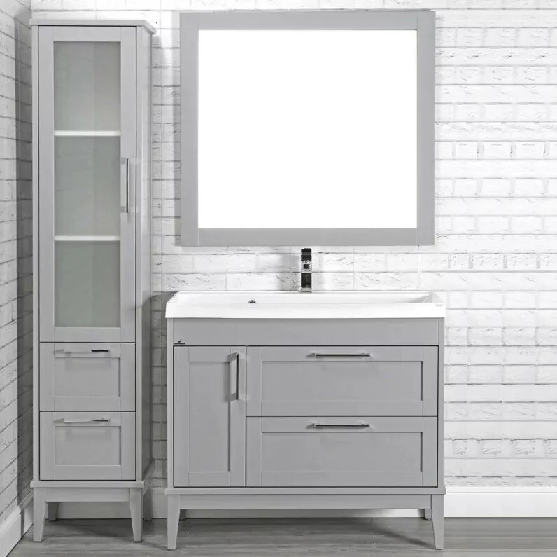 Пенал напольный ValenHouse Эйвори 40 L серый