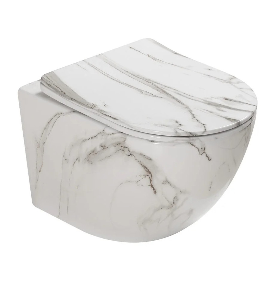 Унитаз SantiLine SL-5005MRB подвесной, с микролифтом, под мрамор