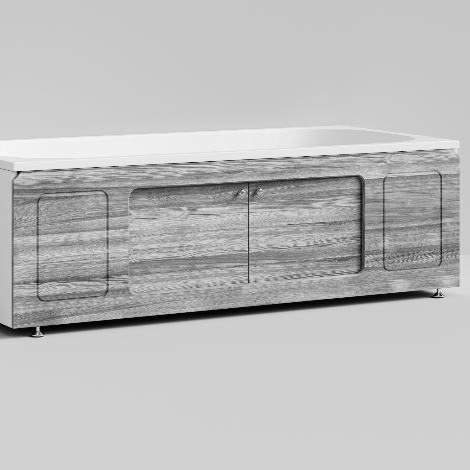 Экран под ванну Vod-ok Лидер 180 раздвижной Лиственница структурная контрастно-серая