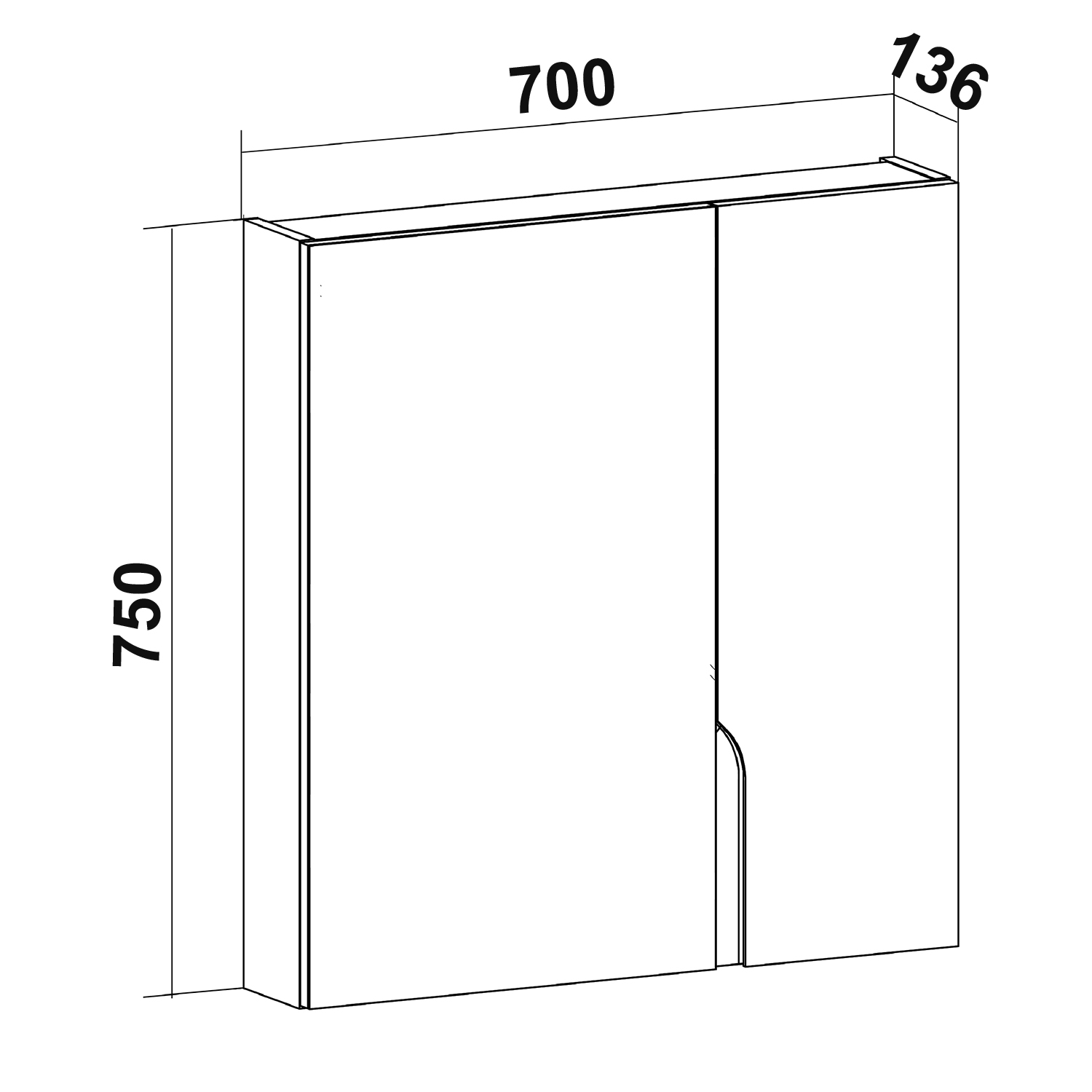 Зеркало-шкаф Runo Стокгольм 70 белый