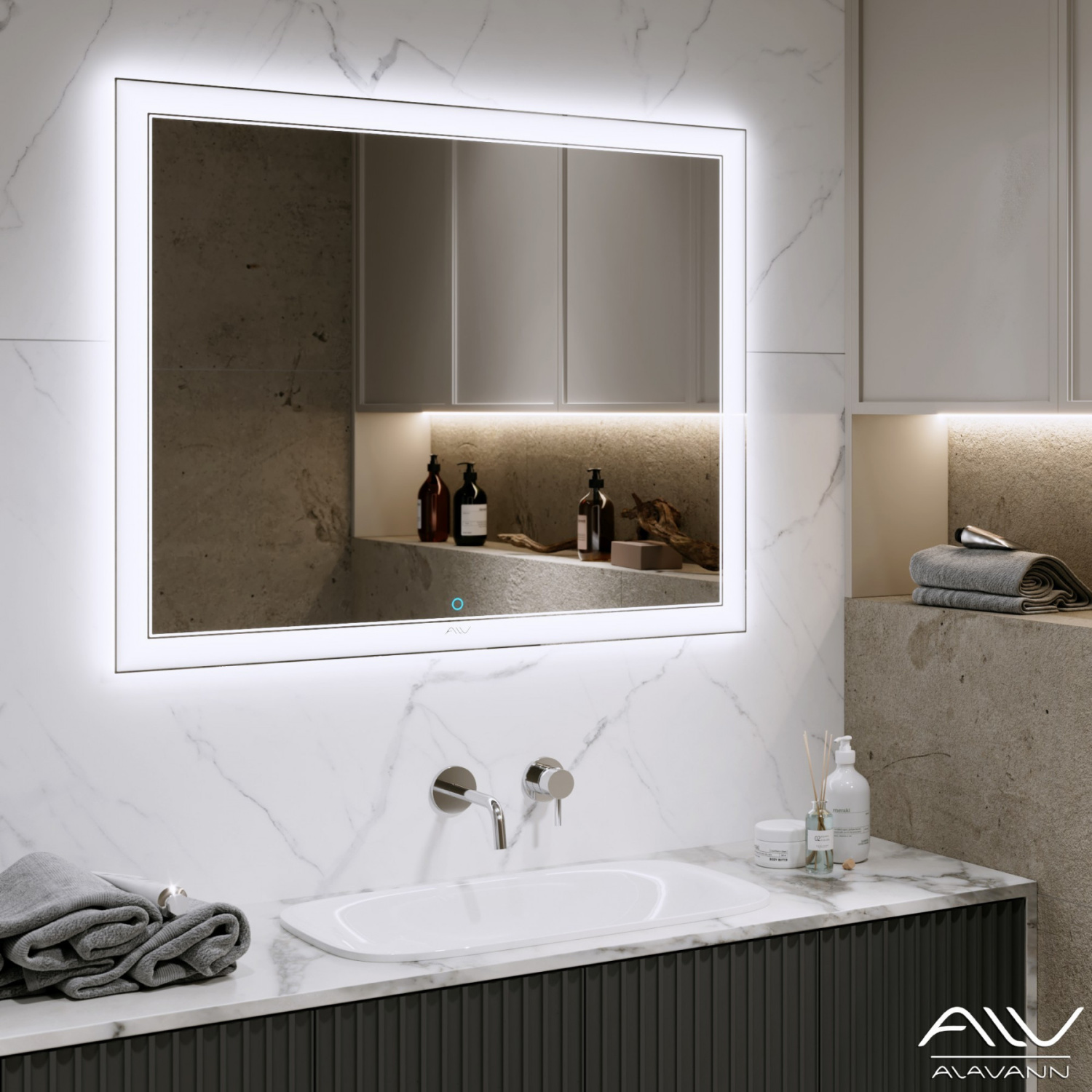 Зеркало Alavann Bella Lux 100 свет, ИК выключатель