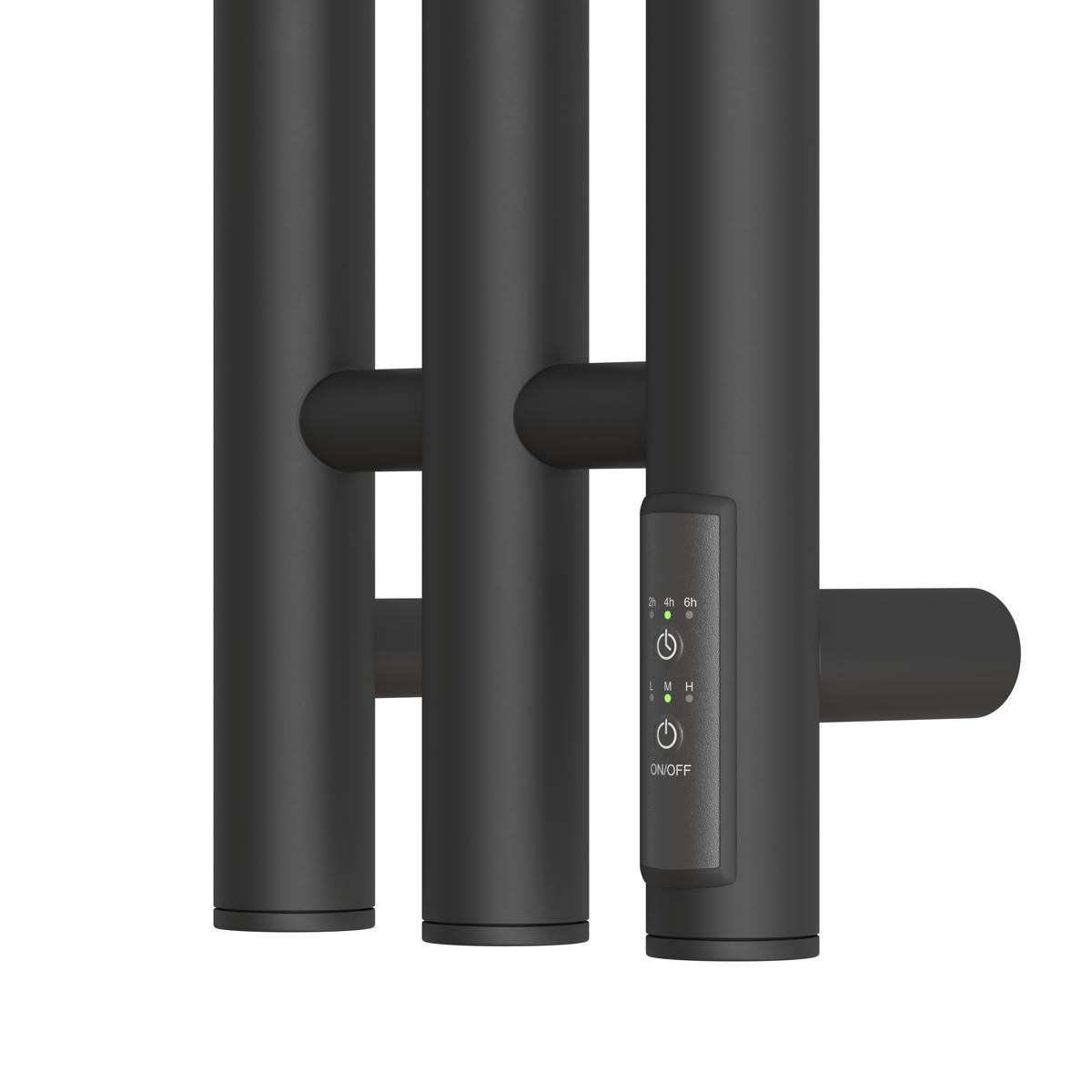 Полотенцесушитель электрический APEXTERMO Luna LN10122BM 1200x120 с крючками, черный матовый