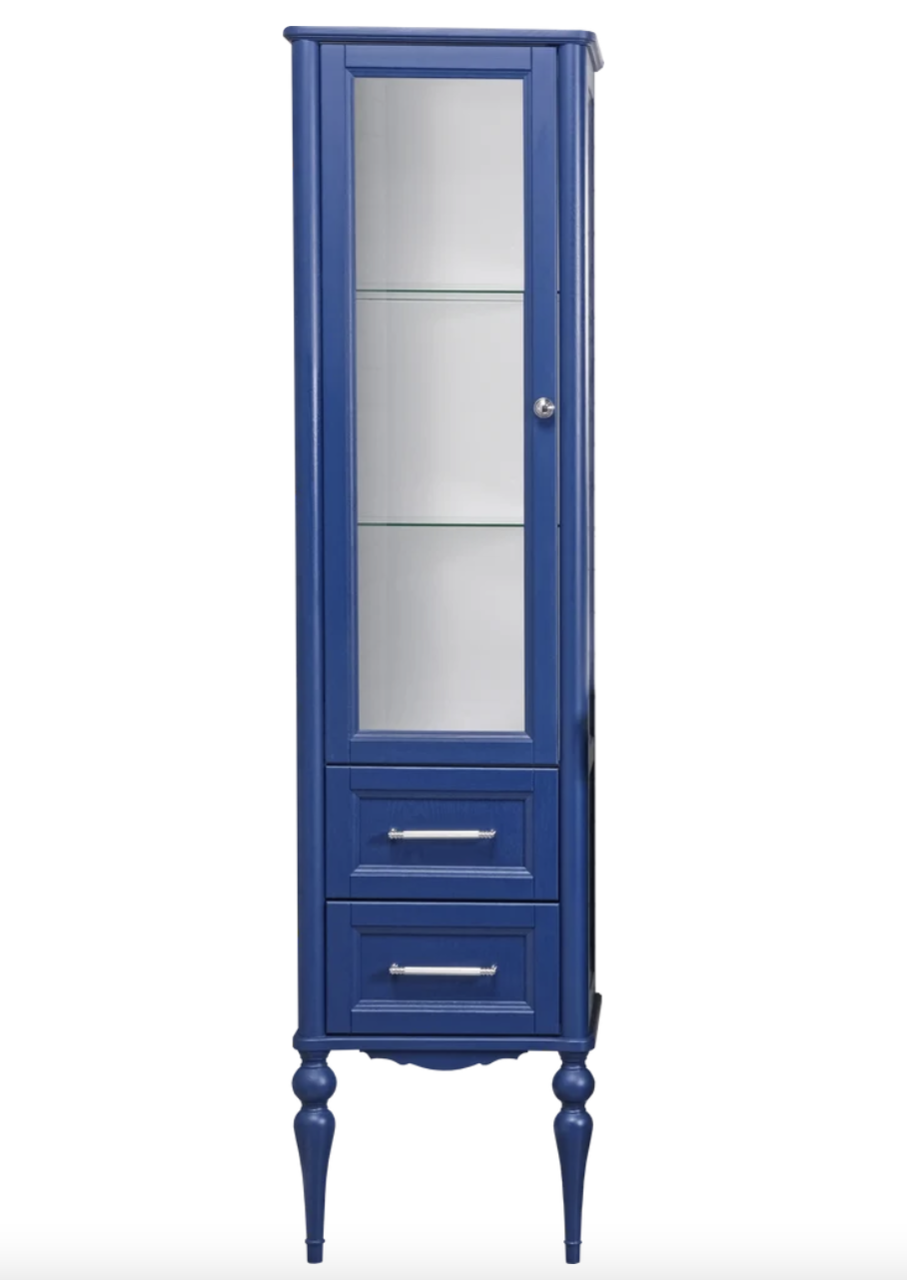 Пенал напольный ValenHouse Эстетика 50 L синий, хром