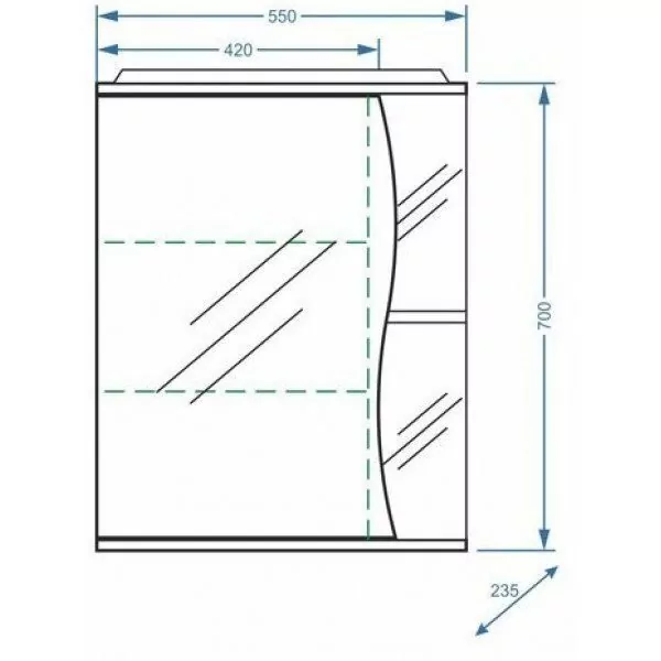 Зеркало-шкаф Stella Polar Волна Верея 55 L свет, белый