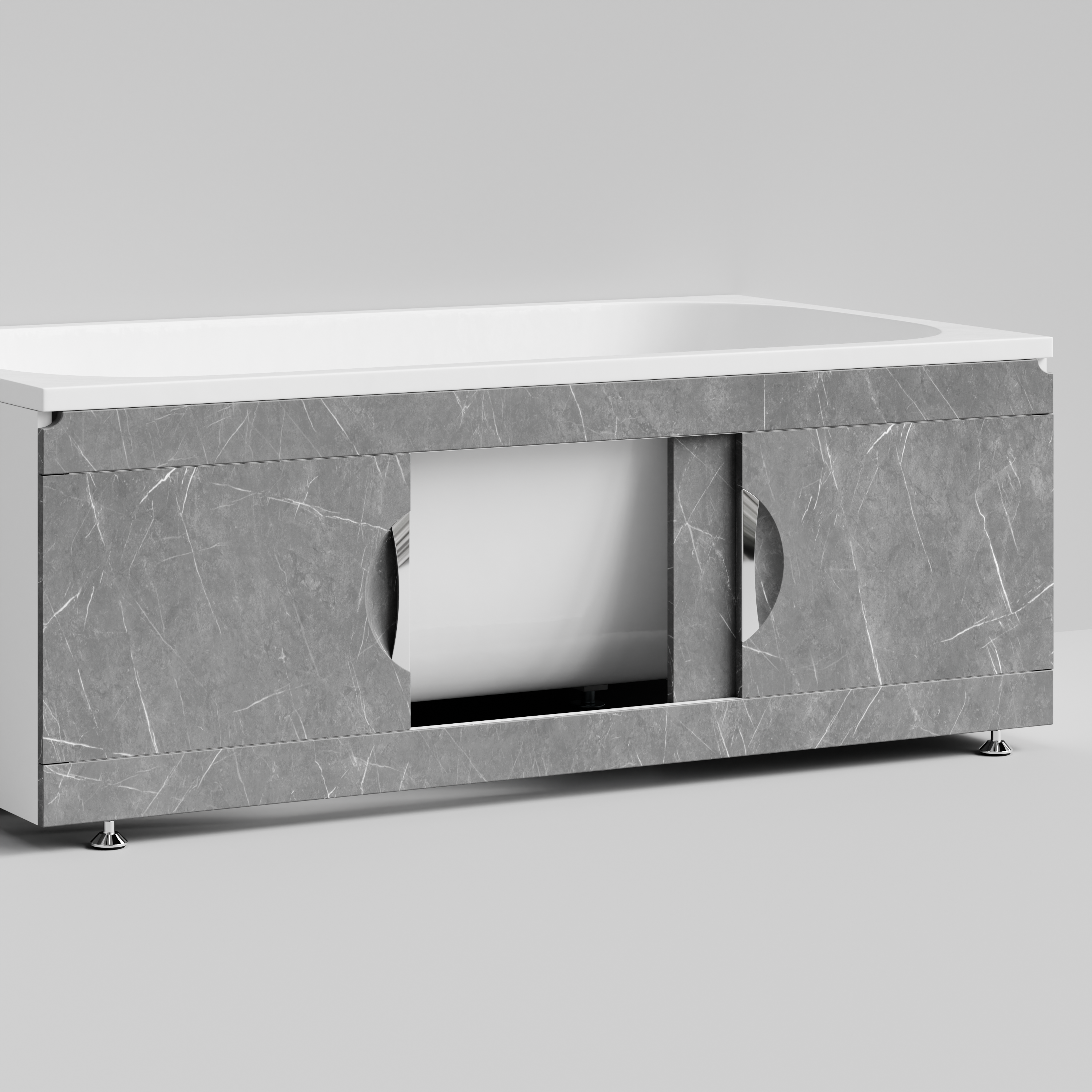 Экран под ванну Vod-ok Топ 150 раздвижной Мрамор Серый софт тач