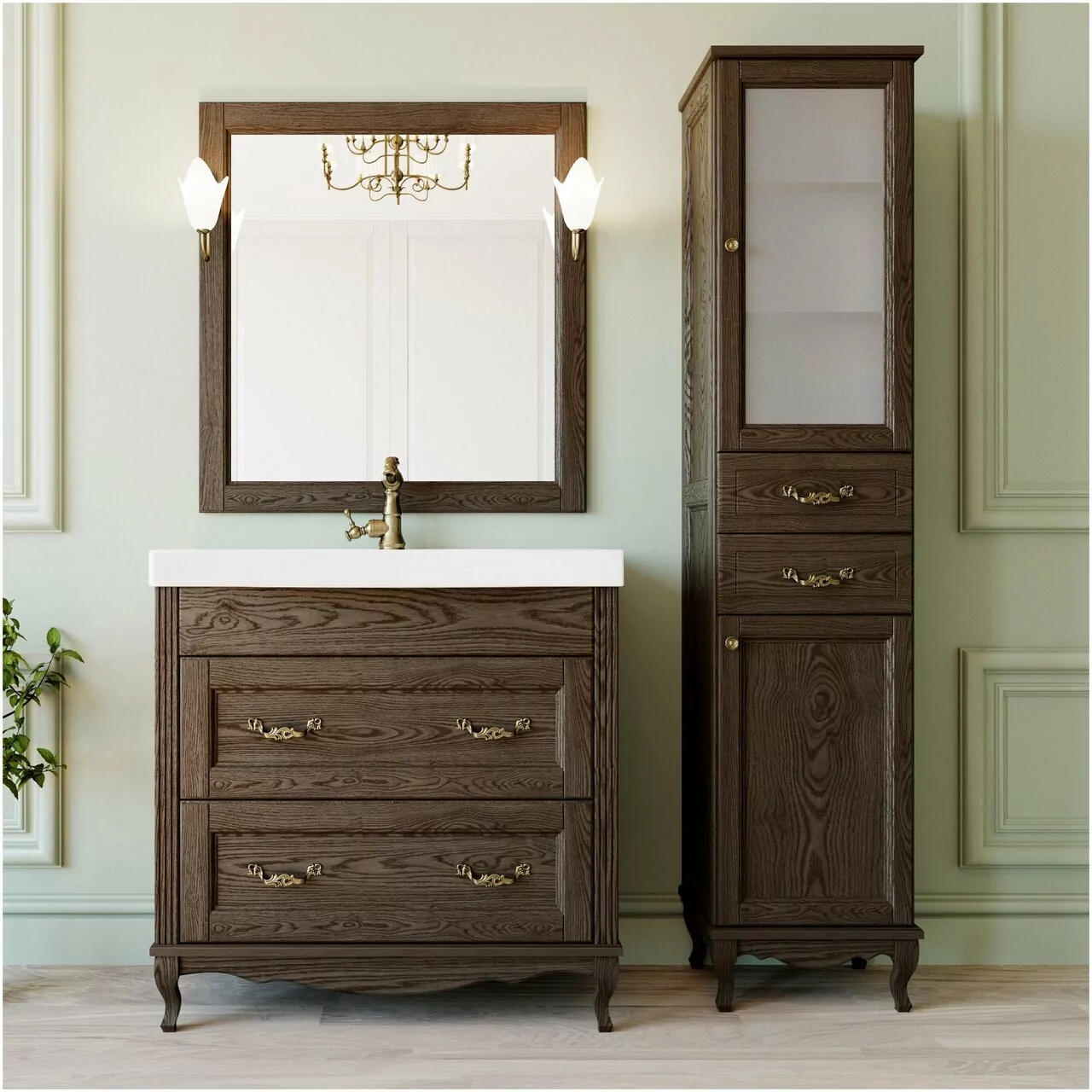 Зеркало ValenHouse Лиора 90 кальяри, бронза