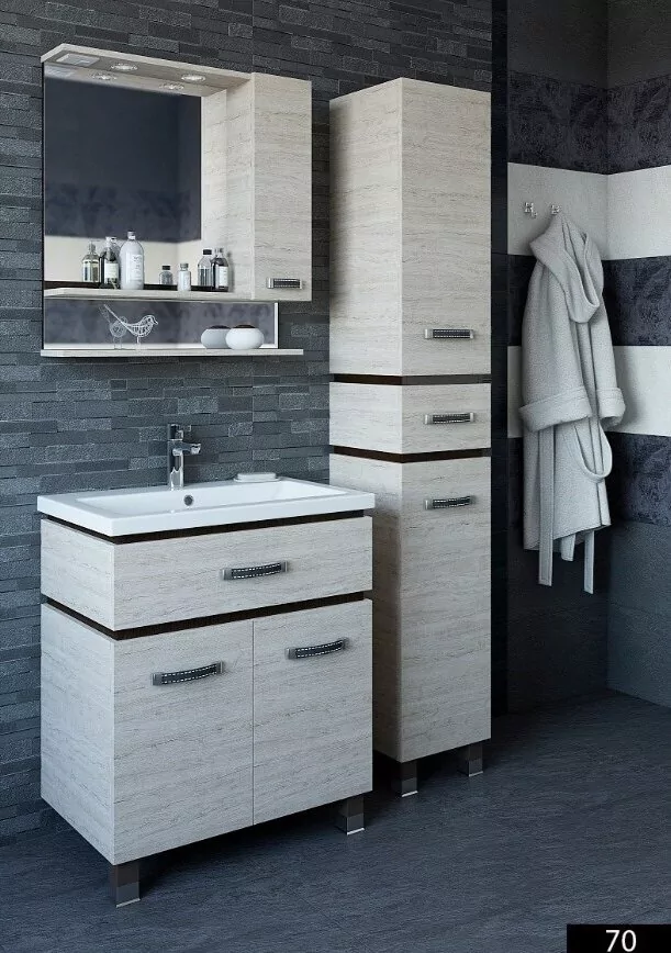 Зеркало-шкаф Sanflor Техас 60 R свет, 2 полки, орегон