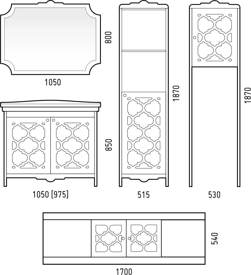 Пенал Corozo Манойр 50 R напольный, с открытой полкой