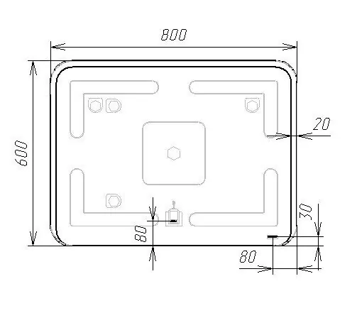 Зеркало Viant Бали 80 свет