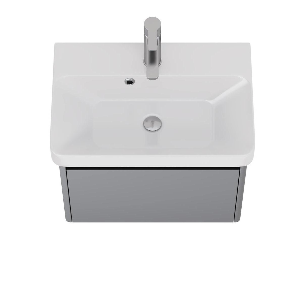 Тумба с раковиной подвесная Dreja Luxury 55 см, серый базальт