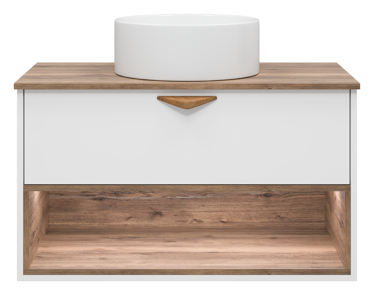 Тумба с раковиной Brevita Bergen 90 с подсветкой подвесная, белый