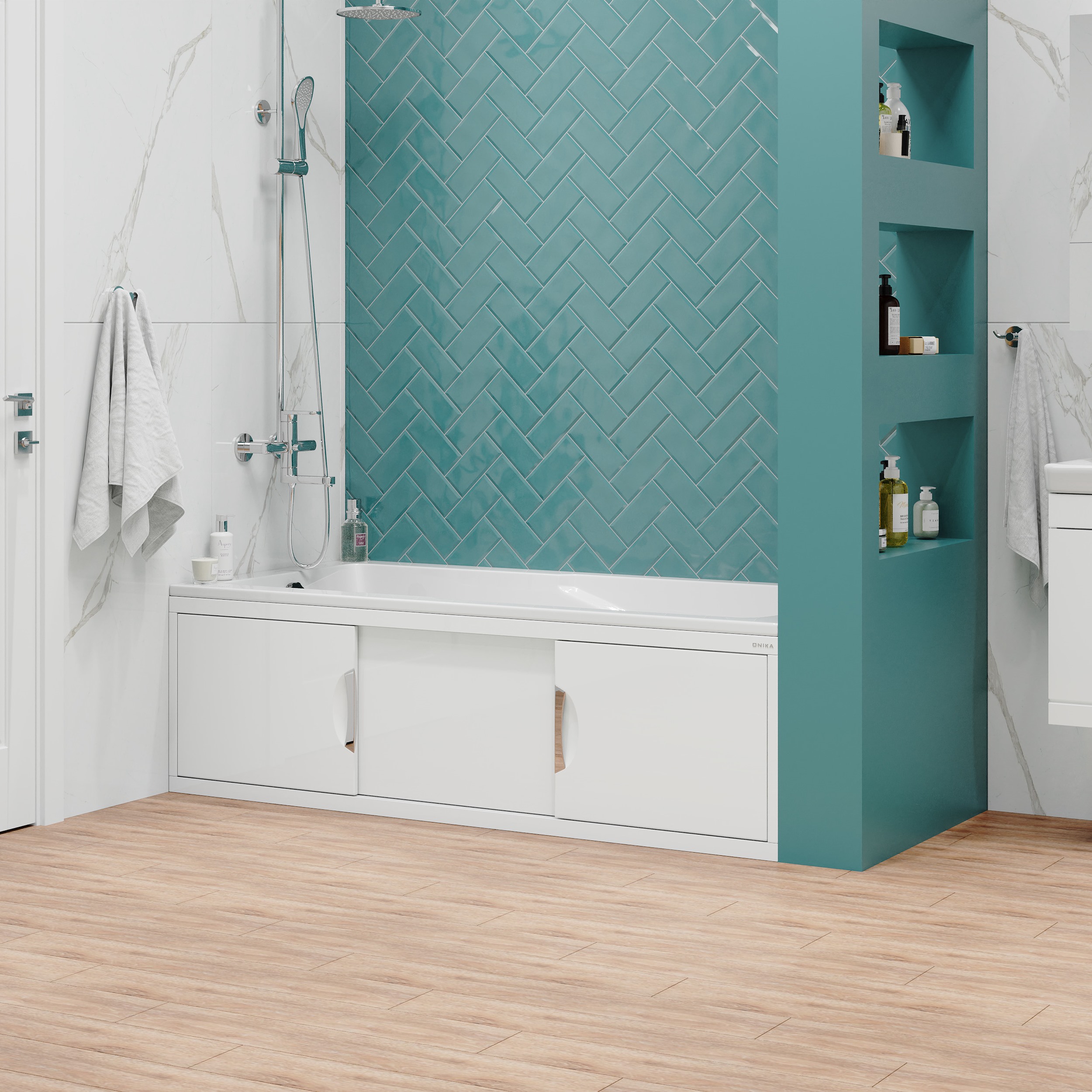 Экран под ванну Onika Лагуна 170 раздвижной белый