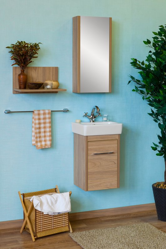 Тумба с раковиной Sanflor Ларго 40 подвесная, вяз швейцарский