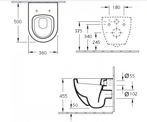Унитаз подвесной Esbano LOTUS (Matt Black) 500x340x405
