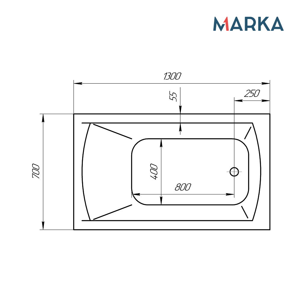 Ванна 1Marka MODERN 130*70 Комплект Премиум