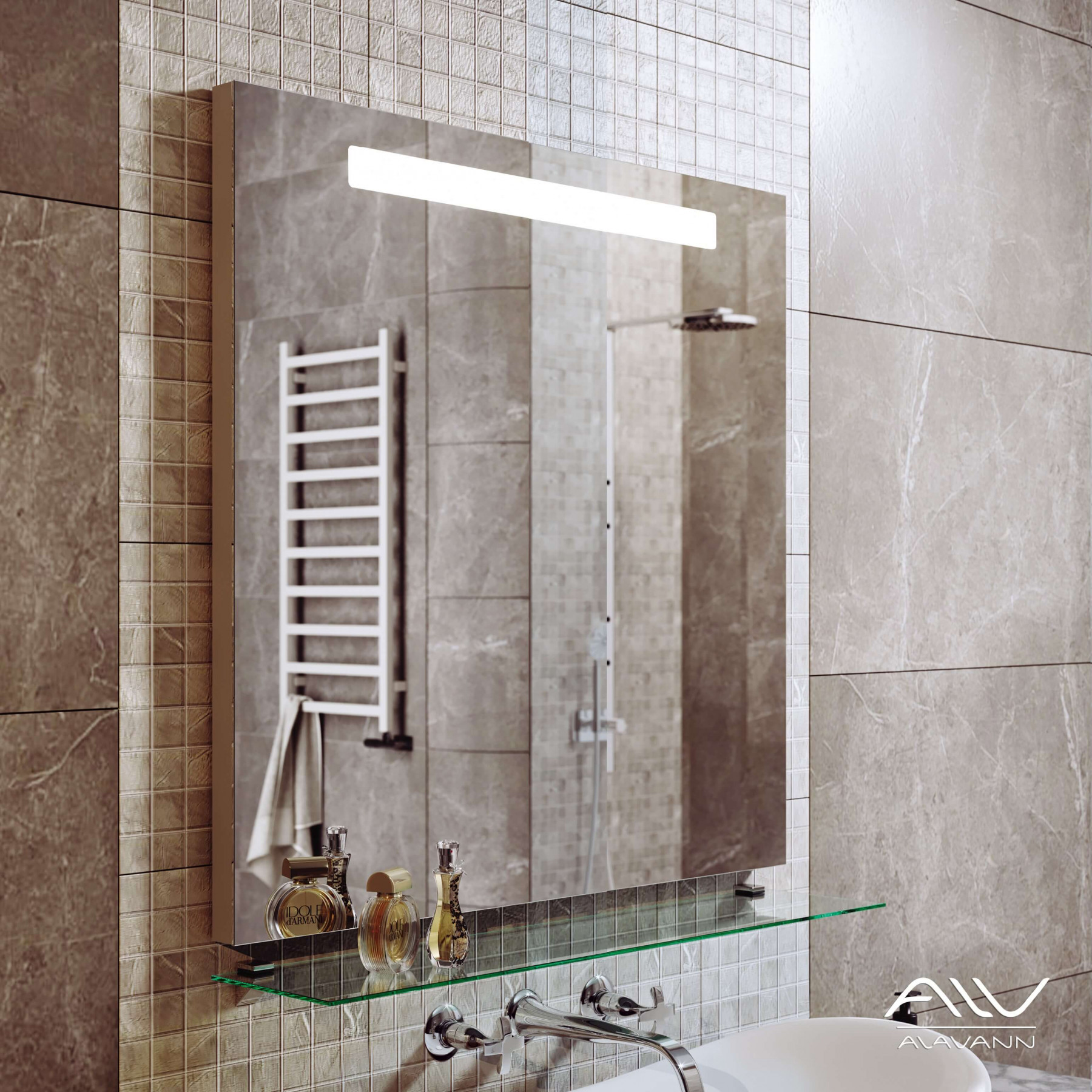 Зеркало Alavann Neve 80 свет, кнопочный выключатель