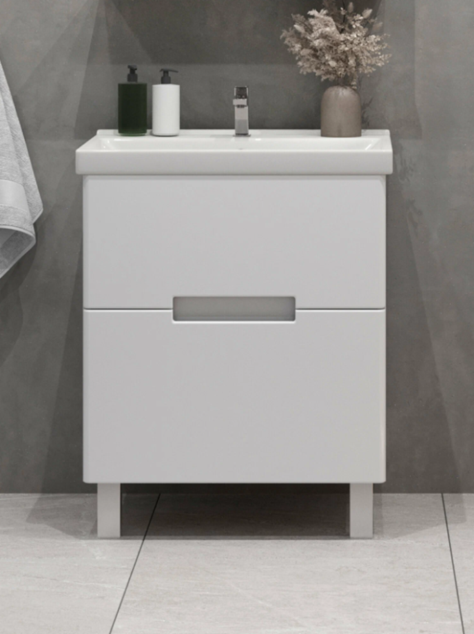 Тумба напольная SanStar Ориана 50 с раковиной Фостер 50 белая