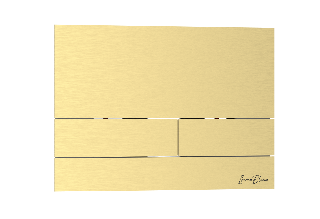 Кнопка смыва Iberica Blanca INOX-S, нержавеющая сталь, механическая, золото матовое