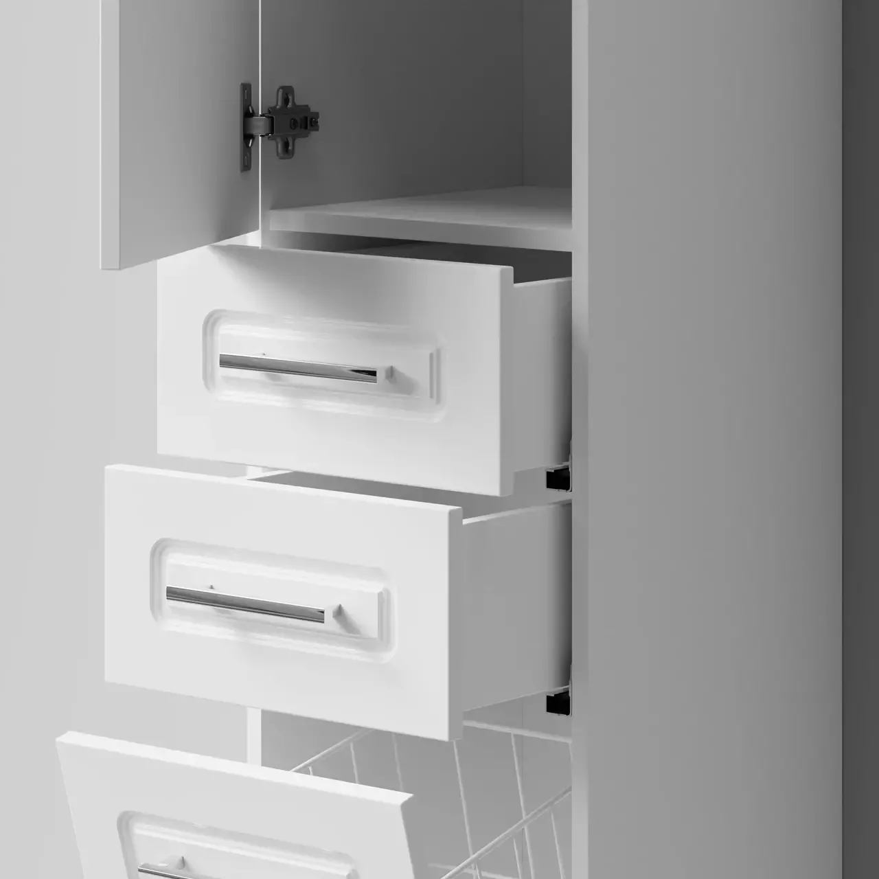 Пенал Vod-ok Арабеска 35 L/R, напольный, с корзиной, белый + 13 цветов от магазина Vanna-Vanna.ru!