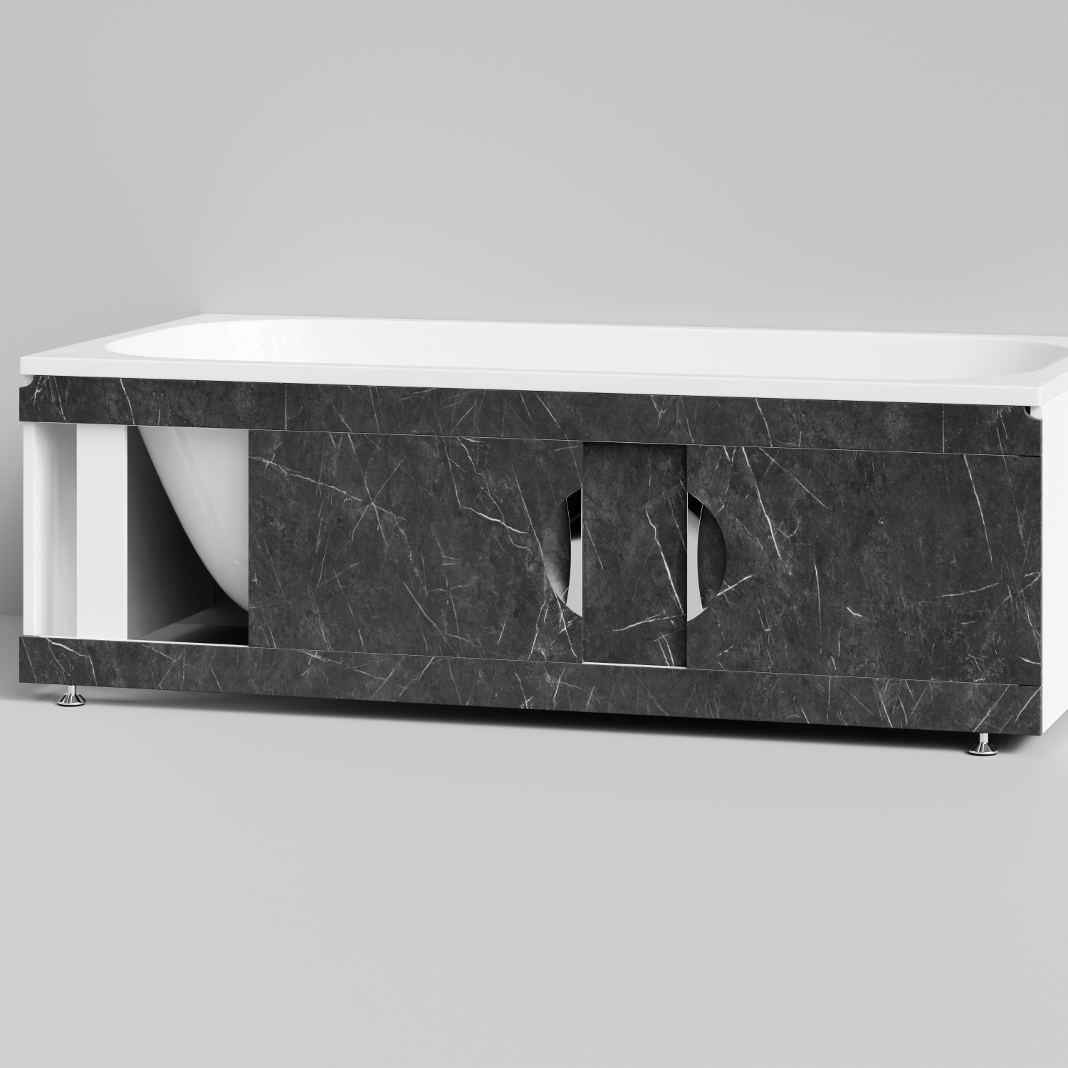 Экран под ванну Vod-ok Топ 170 раздвижной Мрамор Графит софт тач