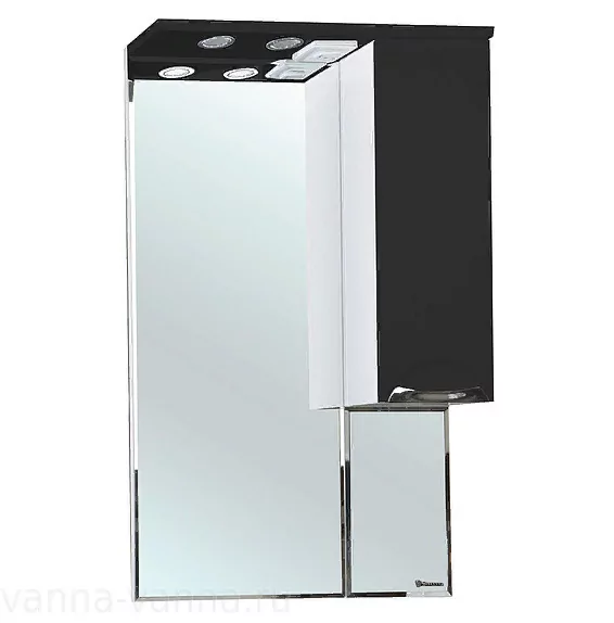 Зеркало с шкафчиком Bellezza Альфа 55 R свет, черный