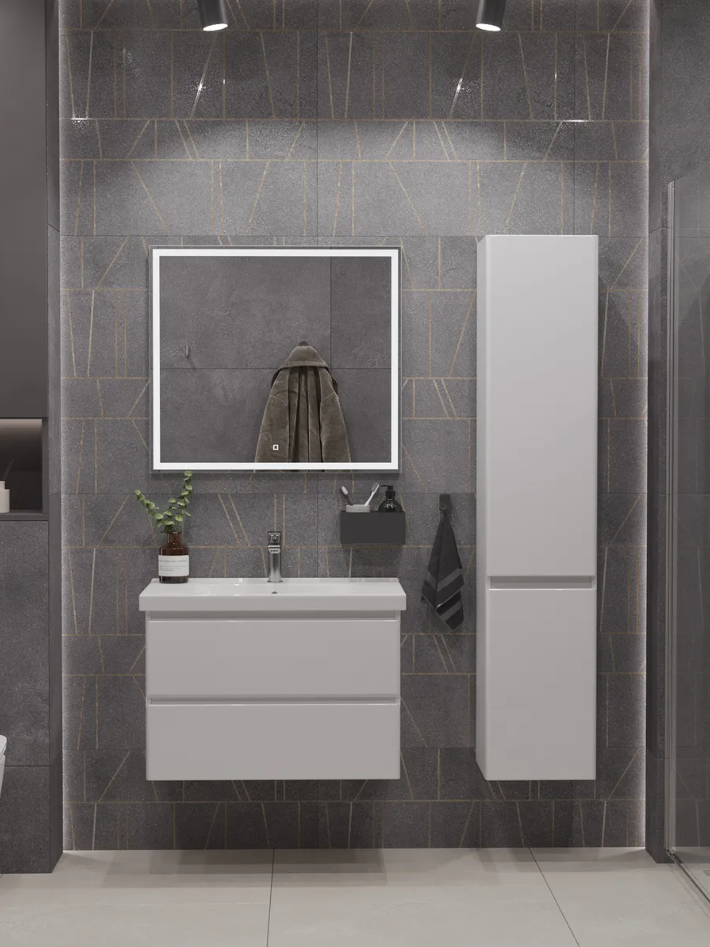 Тумба подвесная SanStar Arista 80 с раковиной Гармония 80, белая