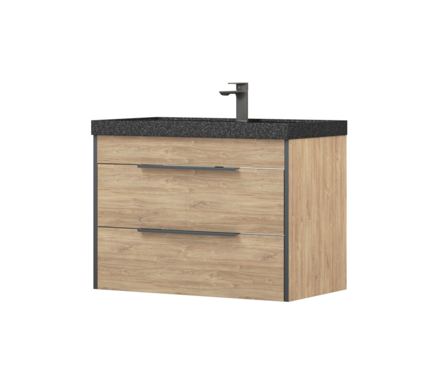 Тумба подвесная Corozo Форест 80 Z2 с раковиной Сомо 80 дуб конзас