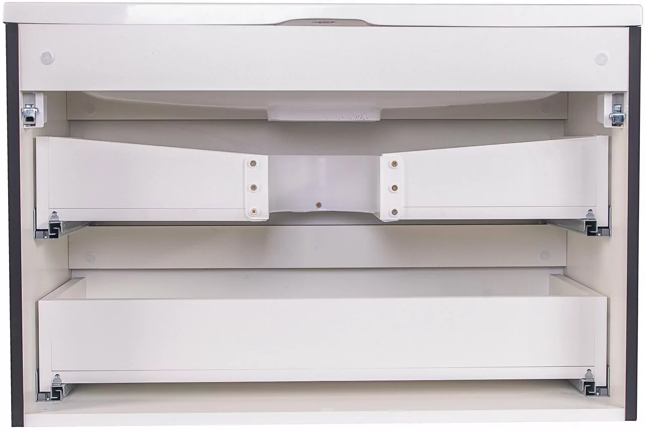 Тумба с раковиной Style Line Бергамо мини 90 Люкс, подвесная, антискрейч, черный матовый