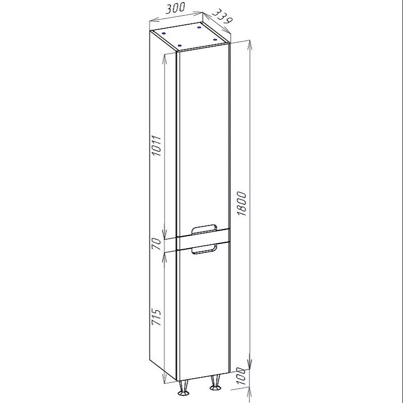 Пенал Bellezza Грейс 30 L напольный, белый