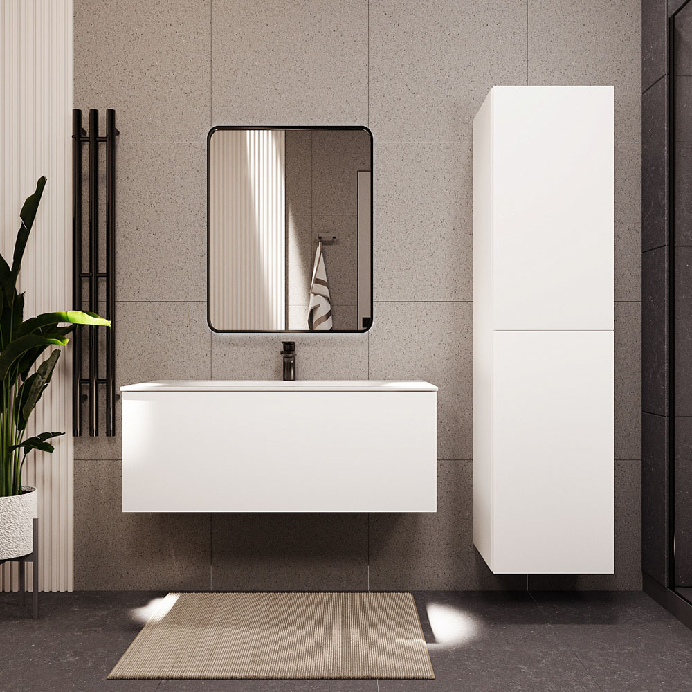 Тумба с раковиной подвесная (100 см) Terminus Aurora AUR101001900301O, белый