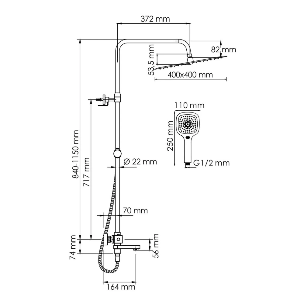 Душевая стойка WasserKraft A199.119.065.010.CH Thermo хром от магазина Vanna-Vanna.ru!