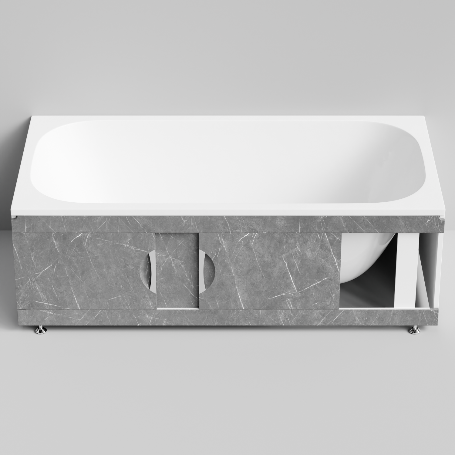 Экран под ванну Vod-ok Топ 170 раздвижной Мрамор Серый софт тач