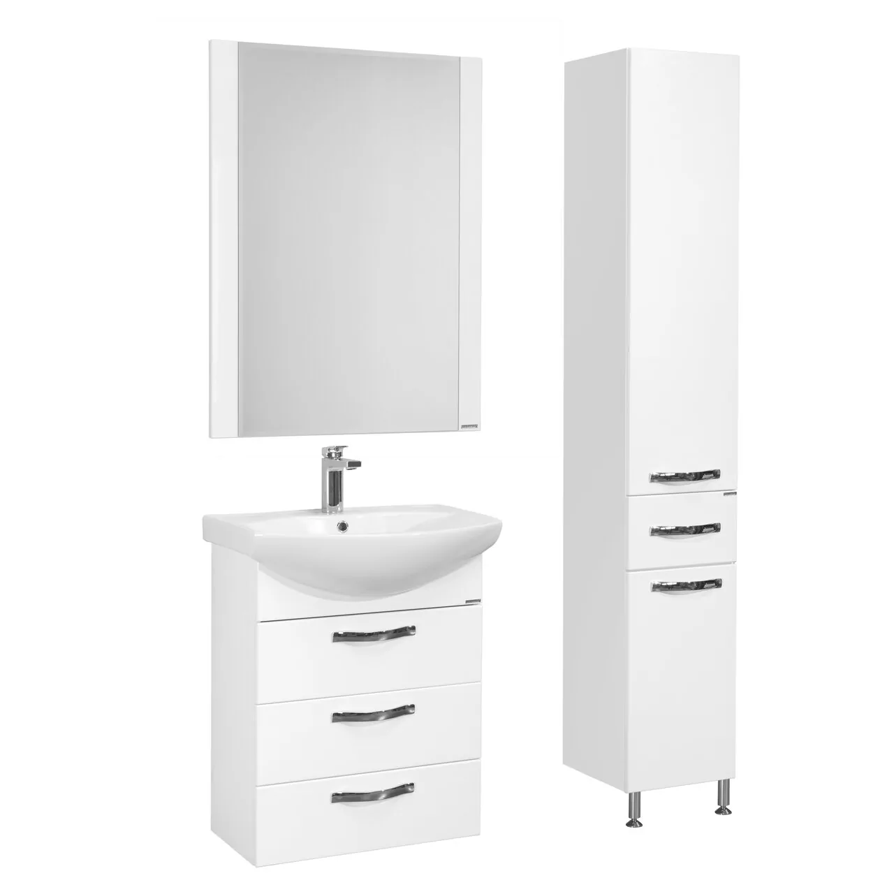 Пенал напольный Aquaton Ария Н 34 L/R с корзиной, белый