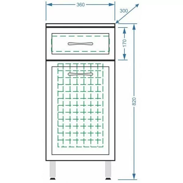 Тумба-комод Stella Polar Концепт 36 с корзиной для белья