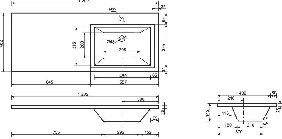 Тумба напольная SanStar Толедо 60 с раковиной Даллас 120 правый gold craft