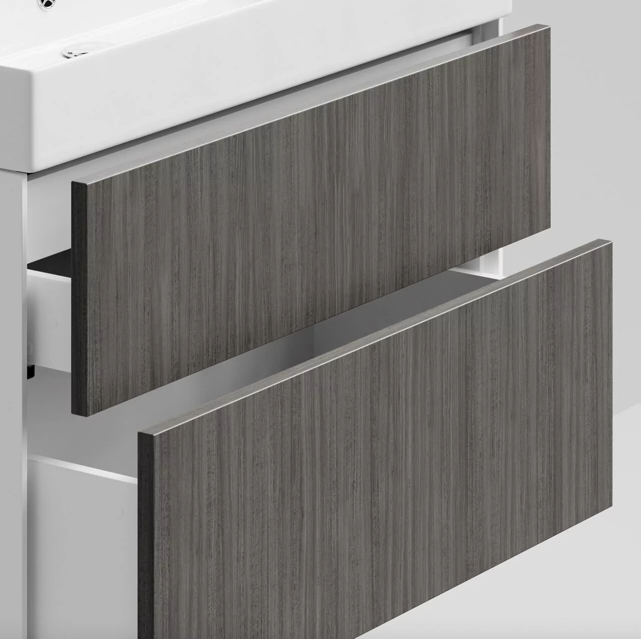 Тумба подвесная Vod-ok Эвкалипт 85 с раковиной Stance 85, эвкалипт серый