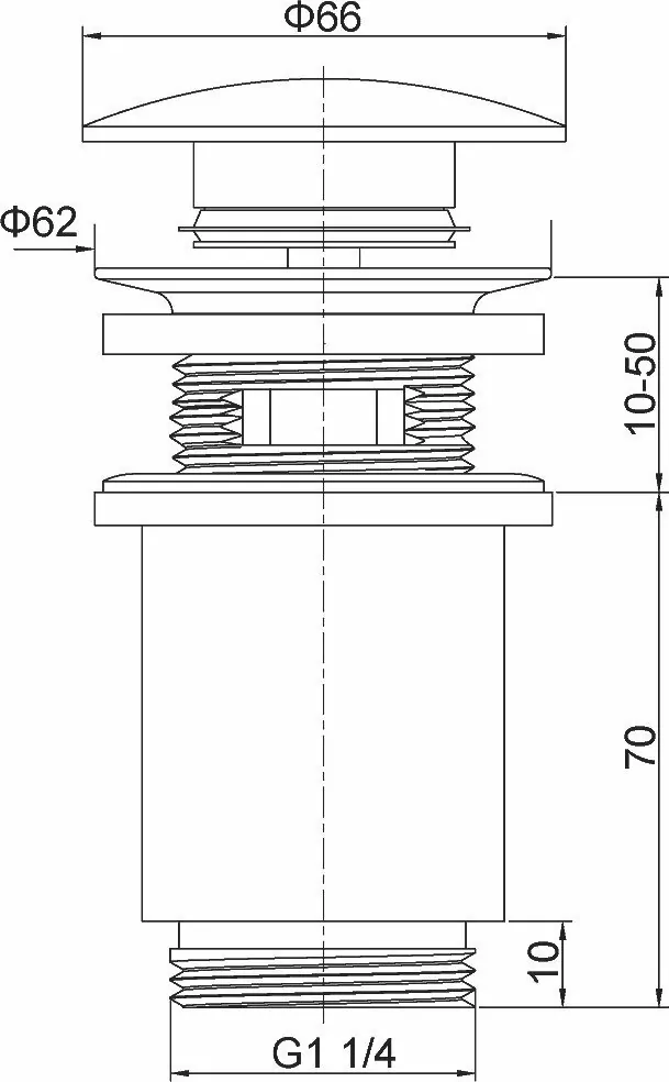 Донный клапан Timo 8011/03 черный матовый
