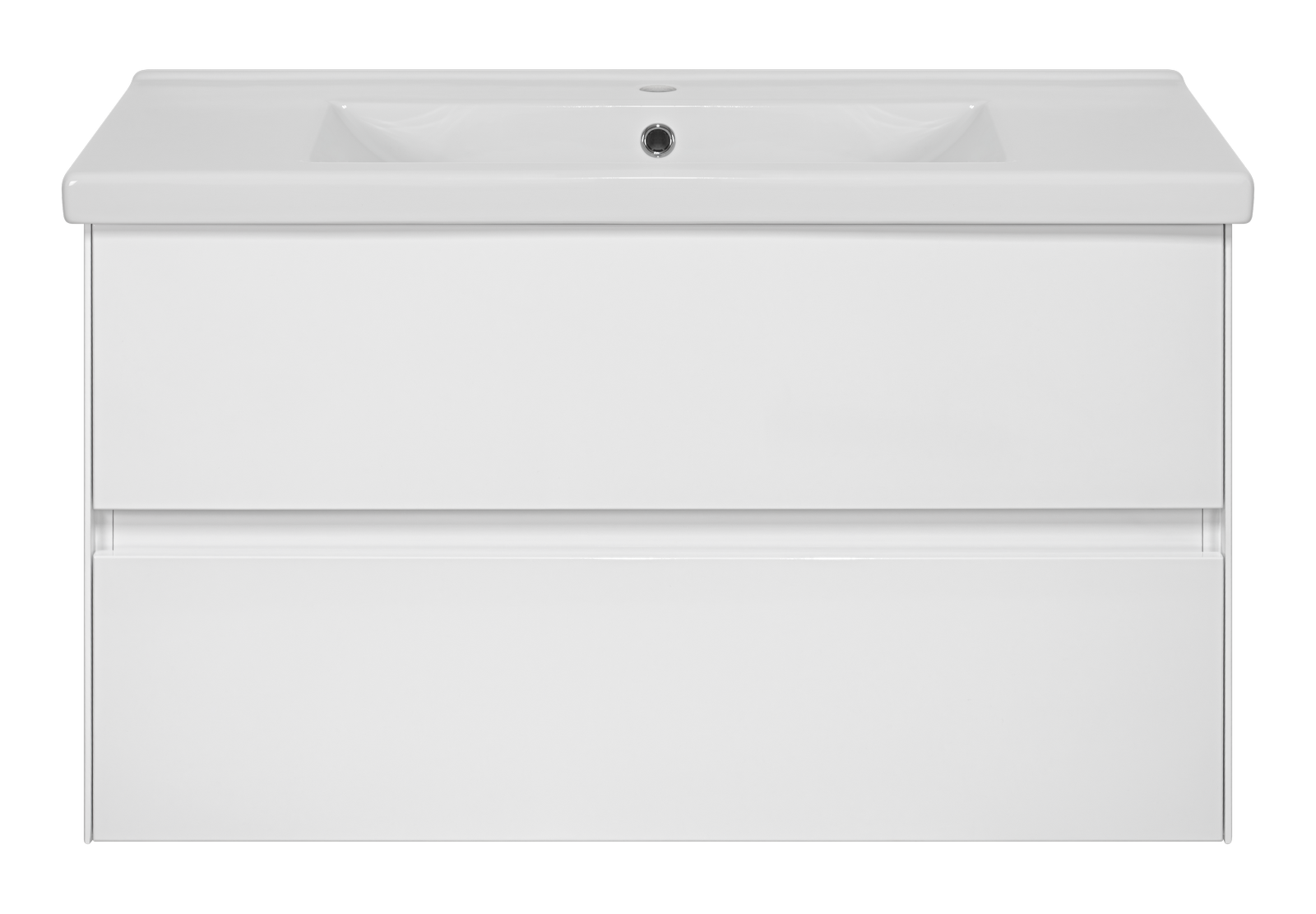 Тумба с раковиной Misty Твист 100 подвесная (белая)