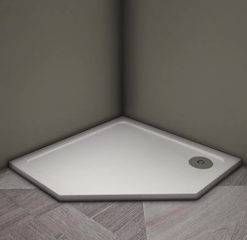 Поддон для душа Veconi  TZ-12 100х100 пятиугольный, из искусственного камня, белый от магазина Vanna-Vanna.ru!