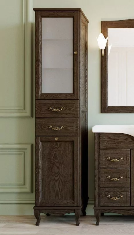 Пенал напольный ValenHouse Эллина 40 L с корзиной, кальяри, бронза