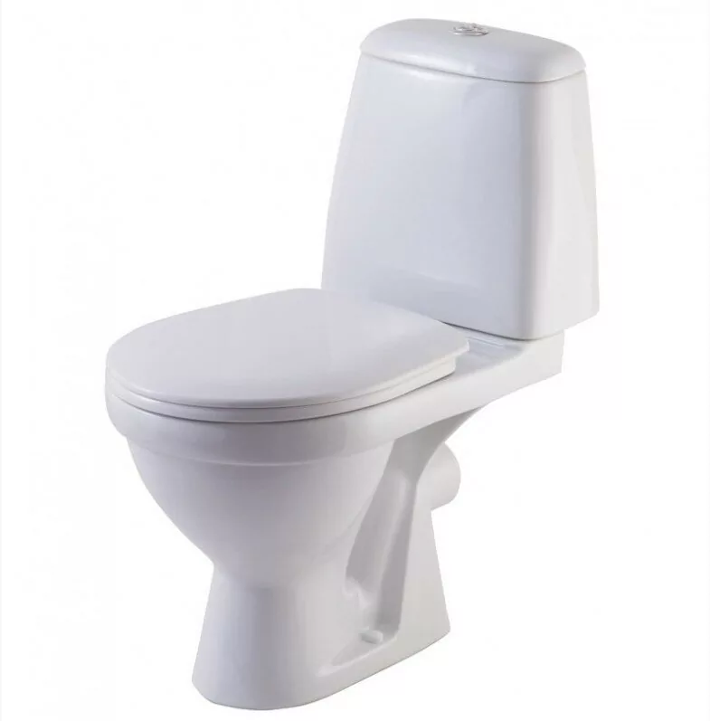 Унитаз Rosa Премьер напольный, компакт, с горизонтальным выпуском, белый